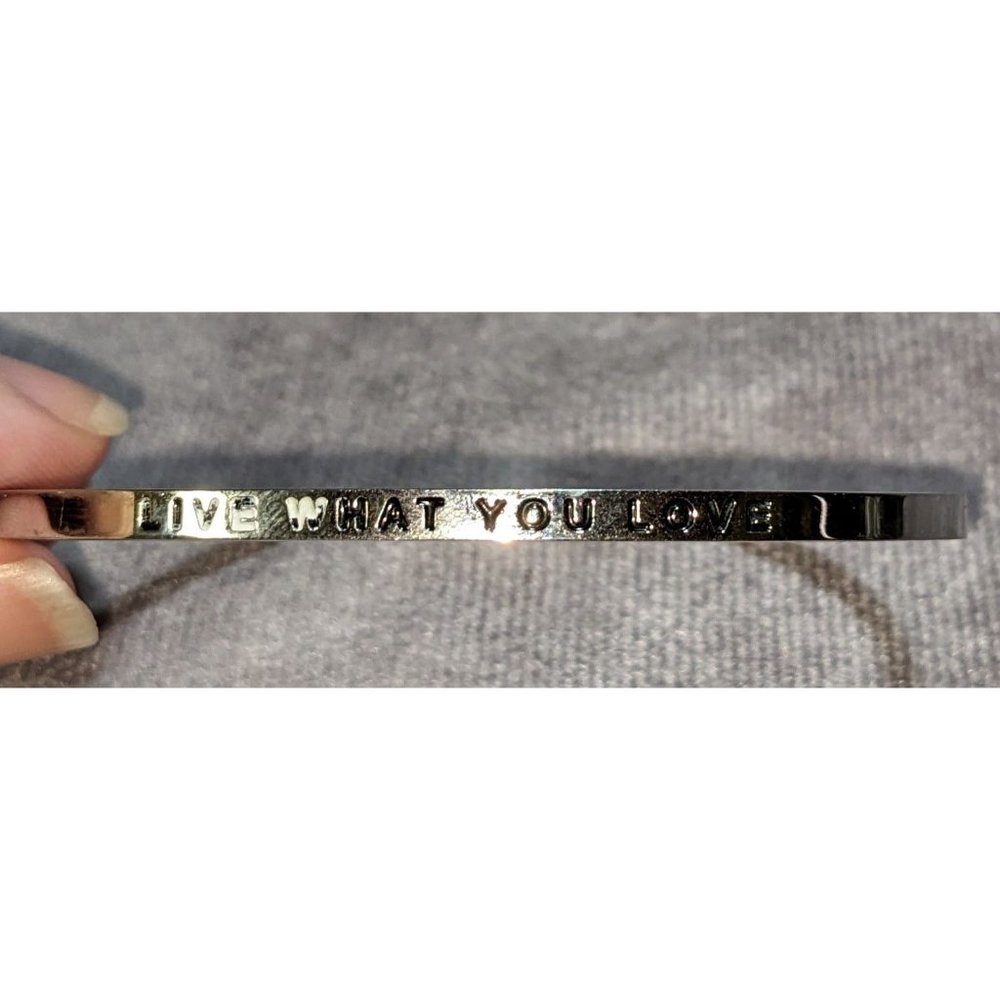 Mantraband Silver Love What You Love Cuff Bracelet